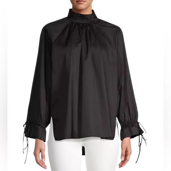 Harshman New NWT Black 100% Cotton Bianca Blouse Plus 3X - Picture 1 of 8